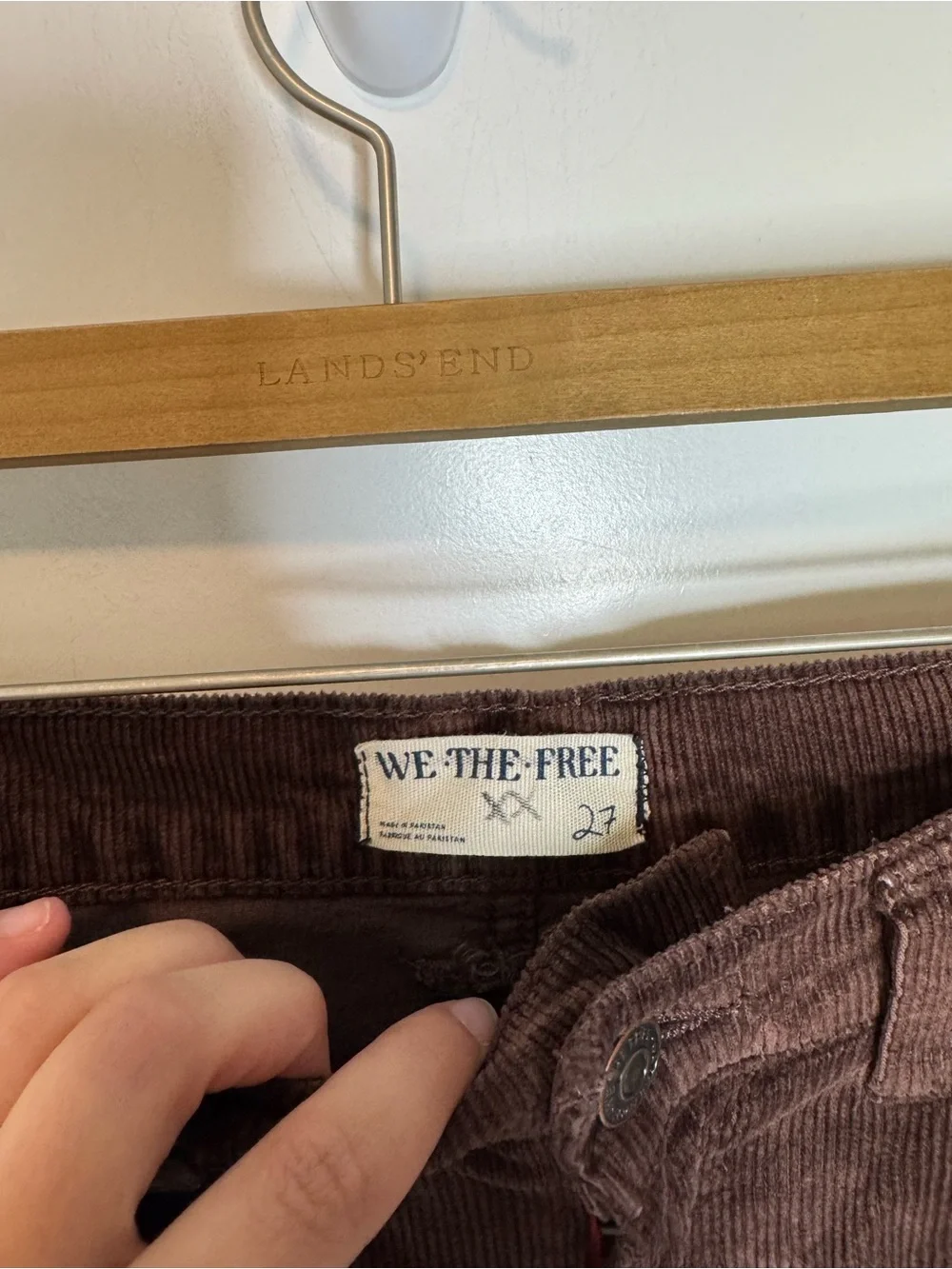 We The Free People Risk Taker High Rise Straight Brown Corduroy Pants Size 27